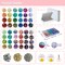 1300PCS 8mm Mixed Crackle Glass Beads for Bracelets Making with Accessories, 48 Colors Crystal Glass Beads Jewelry Making Kit, Round Beads for DIY Bracelet Crafts